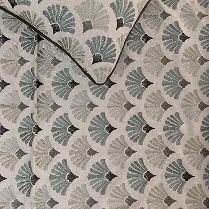 The HomeCentric King Queen Twin Blue & Grey Designer CA King 86"x18" Bed Runner with 2 Pillow Cover, Floral Embroidery Bed Scarf on Cotton Fabric - Flourish Bloom
