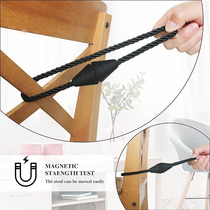 4 Pack Magnetic Curtain Tiebacks Rope Modern Handmade Curtain Tie Backs - Image 4