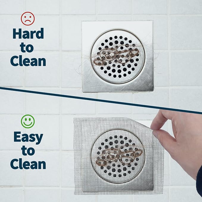 2 PCS 4 Inch x 33 FT Disposable Shower Drain Screen Self-Adhesive Stickers - Image 3