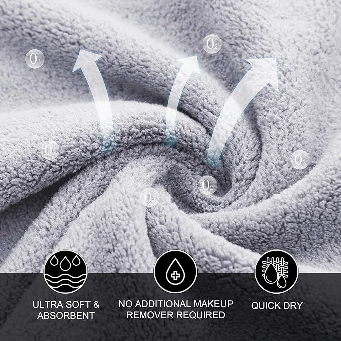 MOONQUEEN Microfiber Facial Cloths Fast Drying Washcloth 24 Pack - Image 4