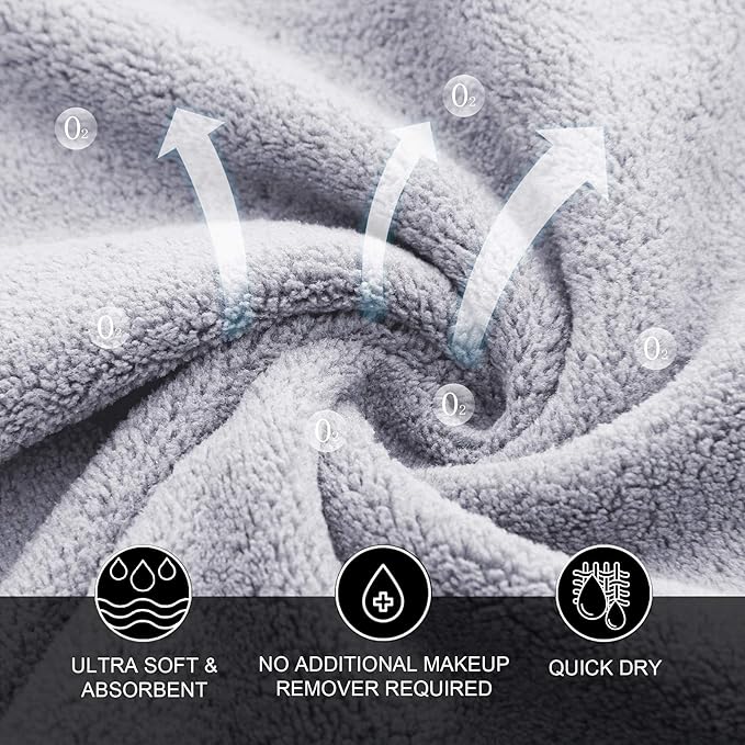 MOONQUEEN Microfiber Facial Cloths Fast Drying Washcloth 12 Pack - Image 4