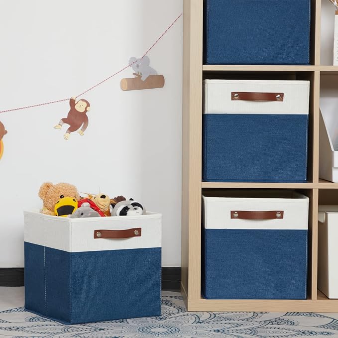 HNZIGE Cube Storage Baskets, Fabric Storage Cubes 12 x 12, Decorative Storage - Image 4