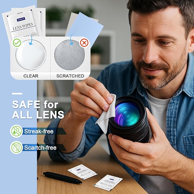 200 Count Lens Wipes for Eyeglasses, Eyeglass Cleaner Wipes for Cameras - Image 3