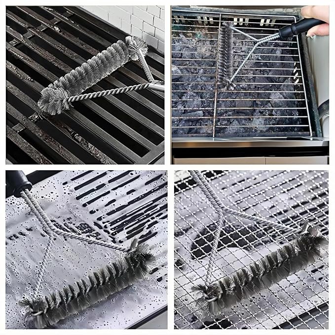 BBQ Bristles Grill Brush 12 Inch Heavy Duty Stainless Steel, Y Shape BBQ Brush - Image 4