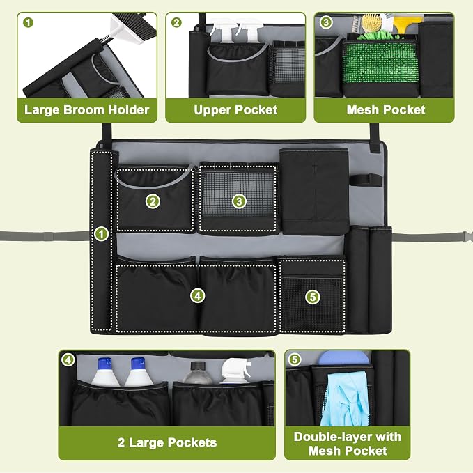 32-55 Gallon Trash Can Caddy Bag, Garbage Bin Apron Caddy - Image 3
