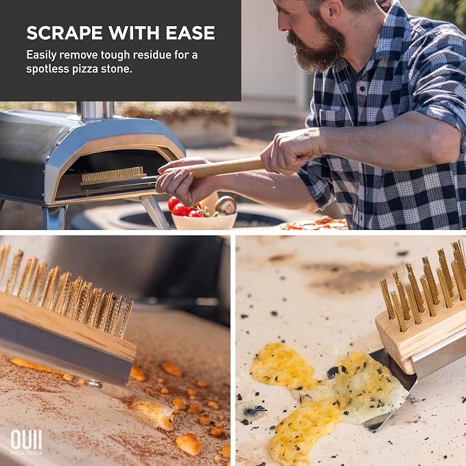 26'' Pizza Oven Brush with Stone Scraper - Image 2