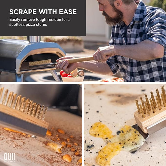 26'' Pizza Oven Brush with Stone Scraper - Image 2
