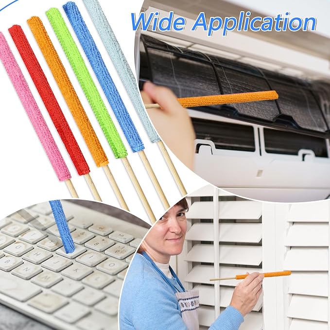 6 Pcs Mini Dusters for Cleaning Microfiber Detail Duster Sticks Fan Cleaning - Image 5