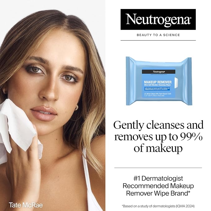 Neutrogena Makeup Remover Wipes, Daily Ultra-Soft Micellar Cleansing Wipes - Image 2