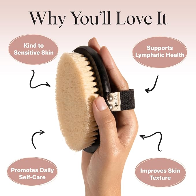 Kitsch Dry Brushing Body Brush for Lymphatic Drainage- Soft Bristles - Image 4