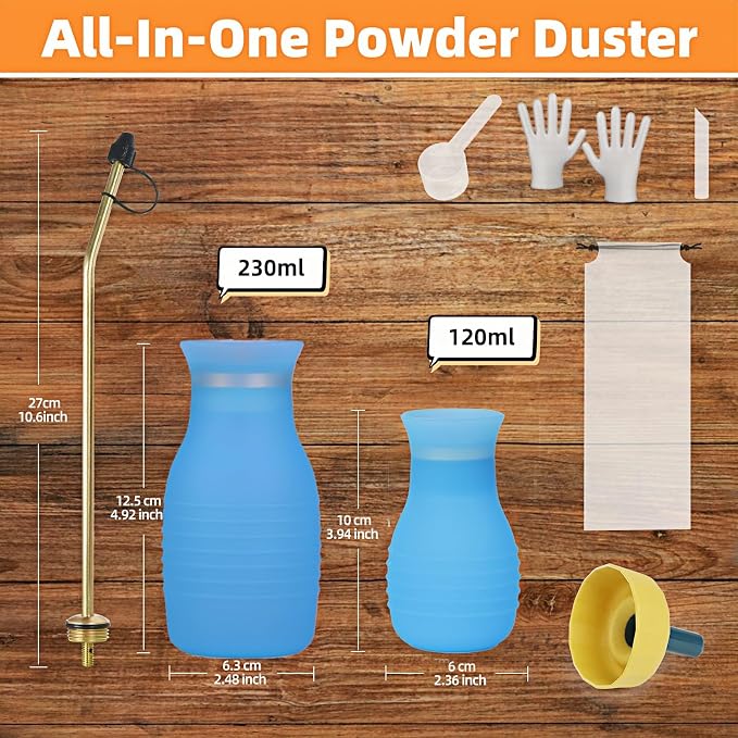 Diatomaceous Earth Duster, 230ml Large, Powder Duster Kit - Image 3