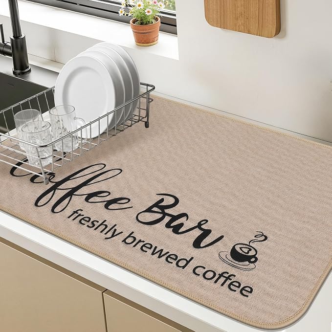 Findosom Dish Drying Mat, Cuttable Drying Mat by Findosom
