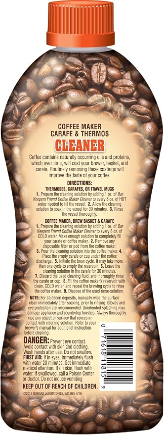 Bar Keepers Friend Coffee Maker Cleaner Removes Stains & Oily Residue from - Image 7
