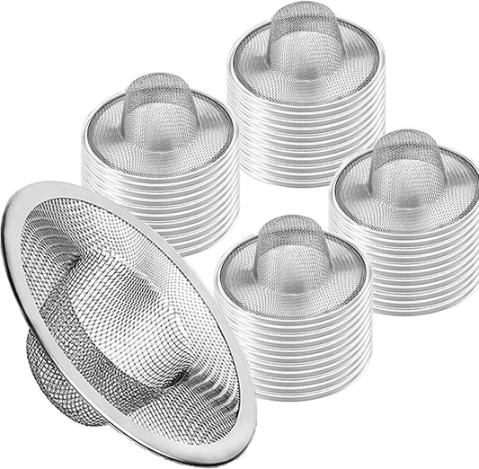 50pcs Heavy Duty Stainless Steel Slop Basket Filter Trap, 2.75" Top / 1" Mesh by ArtioHipo