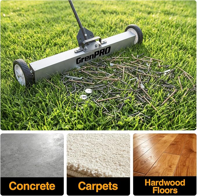 Magnetic Sweeper Rolling 36 Inch, 55-Pound Lawn Magnet - Image 6