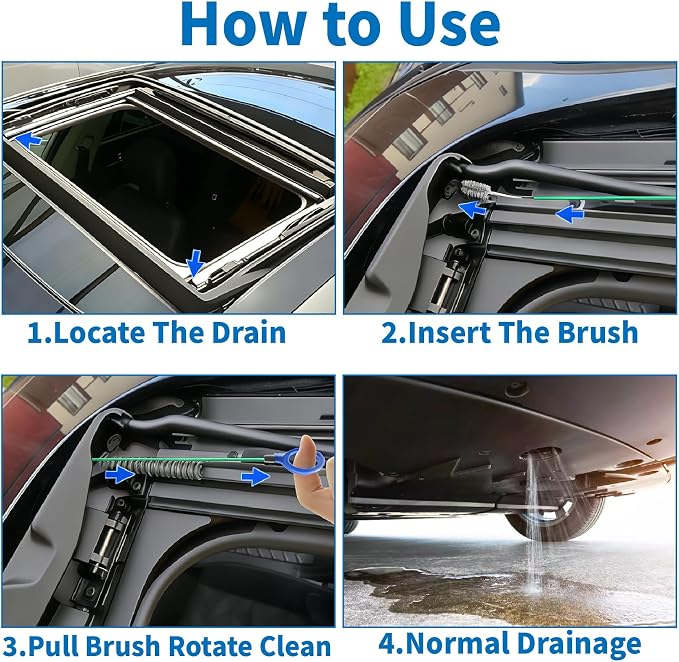Auto Sunroof Drain Cleaning Tool, 118 Inch Long Flexible Tube Cleaning Brush - Image 5