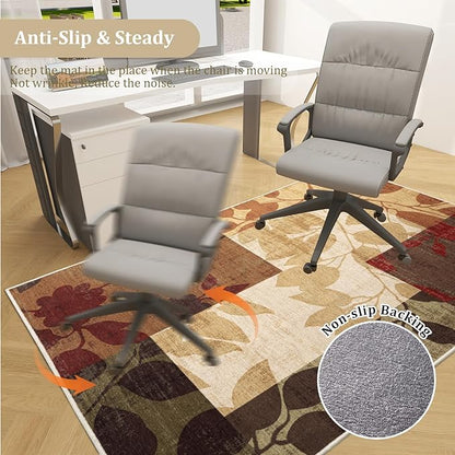 Office Chair Mat for Hardwood Floor, 72"x48" Easy Glide Computer Desk Mat Protector for Rolling Chair Under Desk Rug Nonslip Backing, Machine Wash, (Modern)