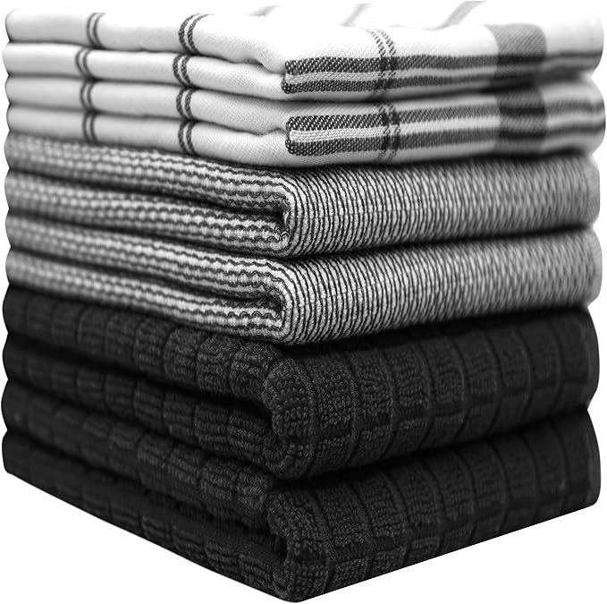 Premium Kitchen Towels | Large Cotton Dish Towels | Flat & Terry Highly - Image 2