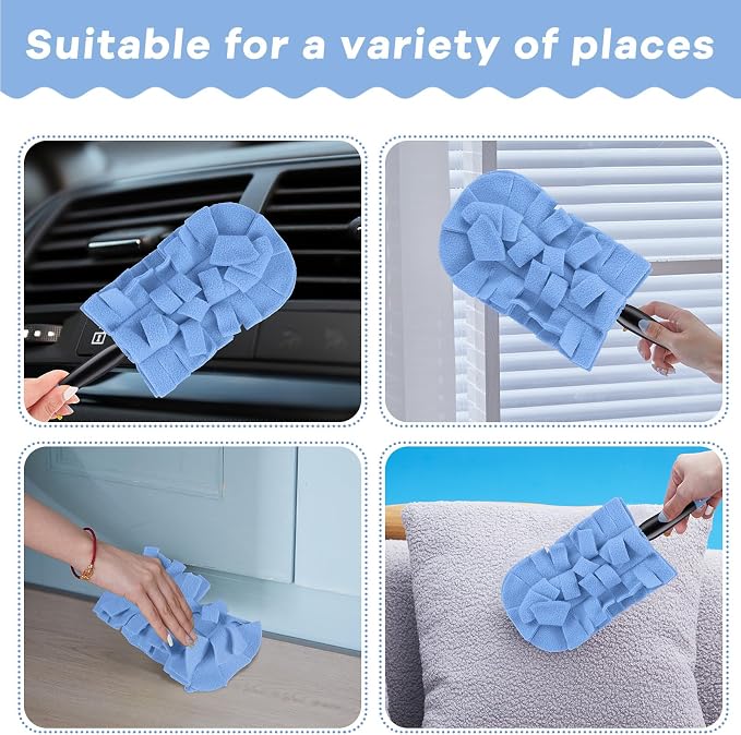 Zubebe 12 Pcs Duster Refill Reusable Fleece Duster Refills Feather Flat Dusters - Image 3