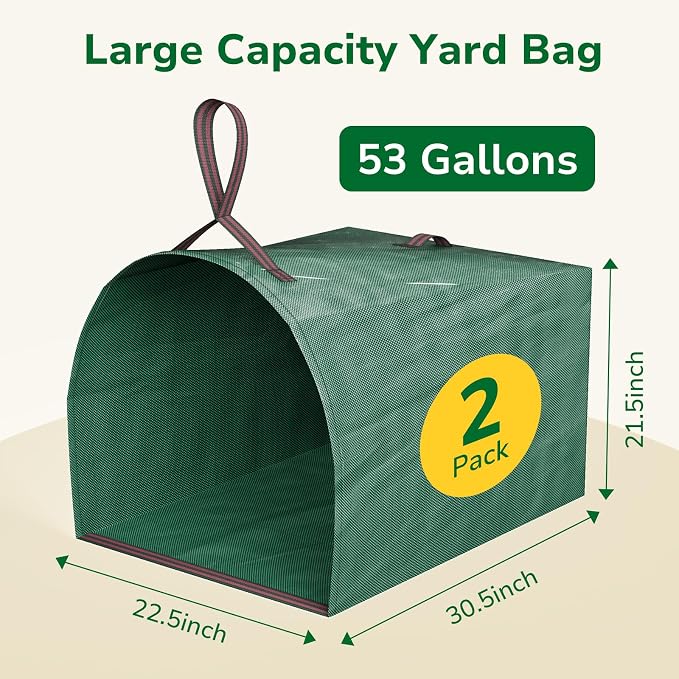 GreatBuddy Lawn Bag, 53 Gallon Yard Waste Bags, Heavy Duty PP Garden Leaf Bags - Image 2