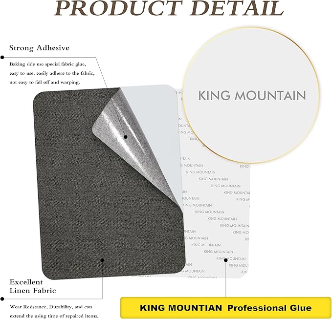 KING MOUNTAIN Fine Linen Repair Patches, Self-Adhesive Linen Fabric Patches - Image 2