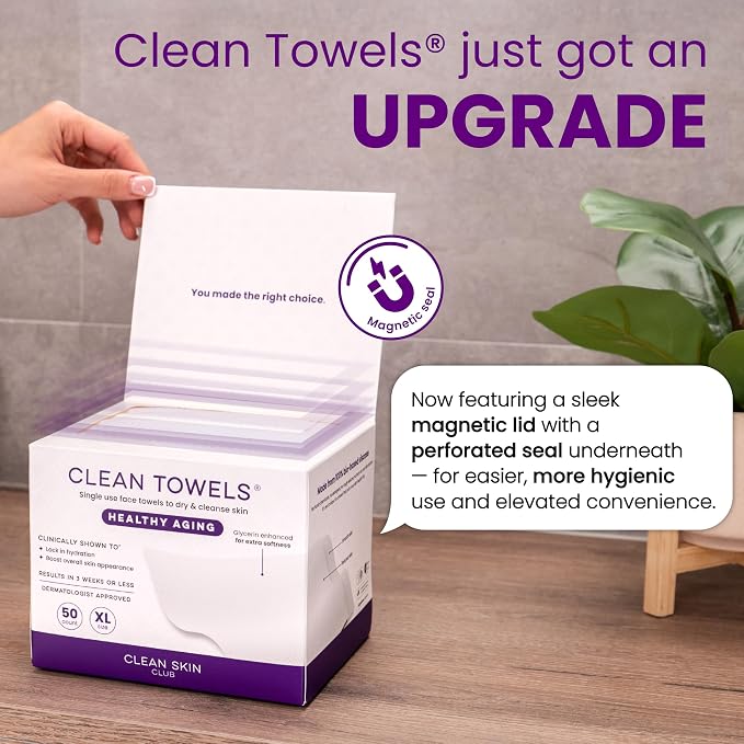 Clean Skin Club Healthy Aging Clean Towels® XL, Smooths Fine Lines Wrinkles & - Image 7