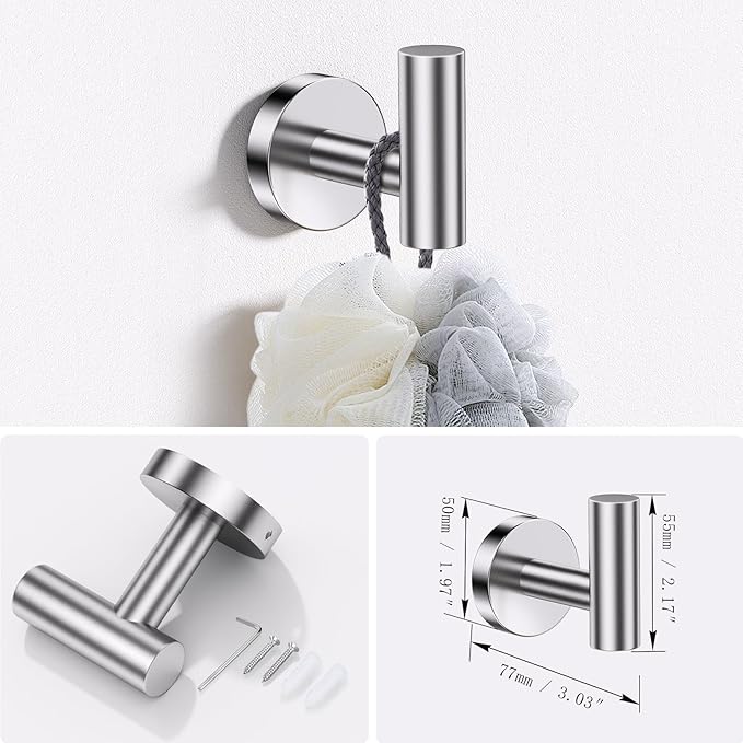 Lairuier Bathroom Hardware Set, 4-pieceTowel Holder Set Include Toilet Paper - Image 5