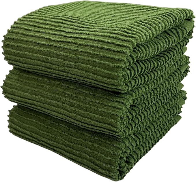 Serafina Home Avocado Forest Green Kitchen Hand Dish Towels: Oversized 28" x 18" by SerafinaHome
