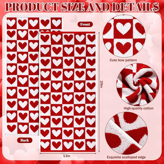 Frienda 4 Pcs Valentine's Day Hand Towels - Image 2