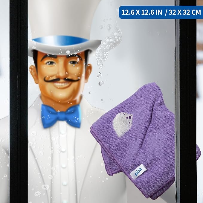 MR.SIGA Microfiber Cleaning Cloths, All-Purpose Microfiber Towels, Streak Free - Image 2