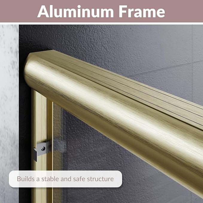 ELEGANT Semi-Frameless Sliding Shower Door 60 in. W x 72 in. H, Bathroom Shower - Image 5