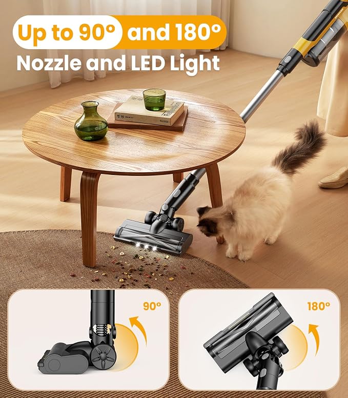 8000mAh Cordless Vacuum with Extra Battery, 700W Brushless Vacuum Cleaners - Image 5