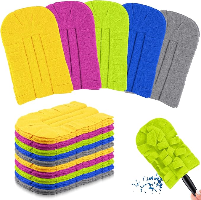 Zubebe 20 Pcs Duster Refill Reusable Fleece Duster Refills Feather Flat Dusters by Zubebe