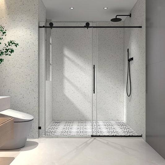 Frameless Shower Door 49"-54" W x 76" H-5/16 Tempered Glass Single Sliding - Image 2