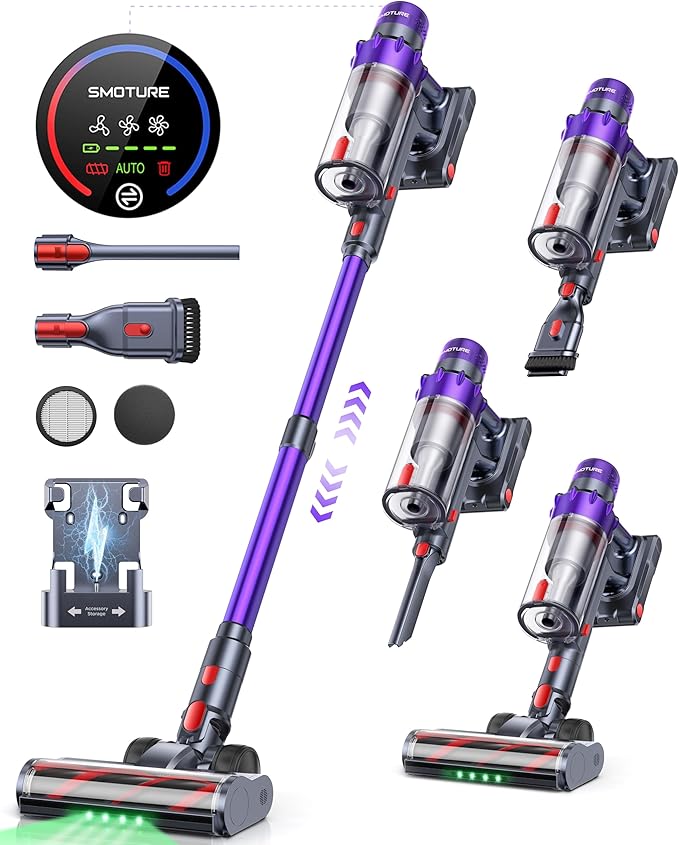 Cordless Vacuum Cleaner, 600W 50KPA 65 Mins Runtime Vacuum Cleaners by CORDLESSVACUUMCLEANER