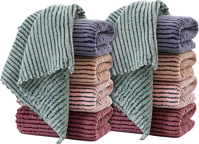 Microfiber Towels Cleaning 12"x12", 10 Pack Highly Absorbent Cleaning Towels - Image 2