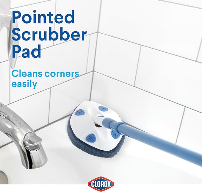 Clorox Extendable Tub & Tile Scrubber Refill, Diamond-Shaped Head Replacement - Image 6