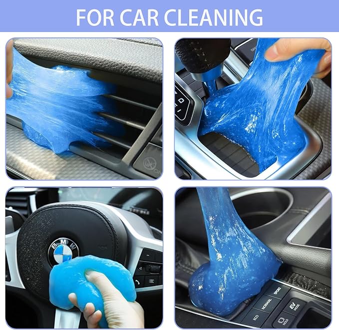 KWBLWFCar Cleaning Gel 2Pcs for Air Vents, Cup Holders & Keyboards – Reusable - Image 3