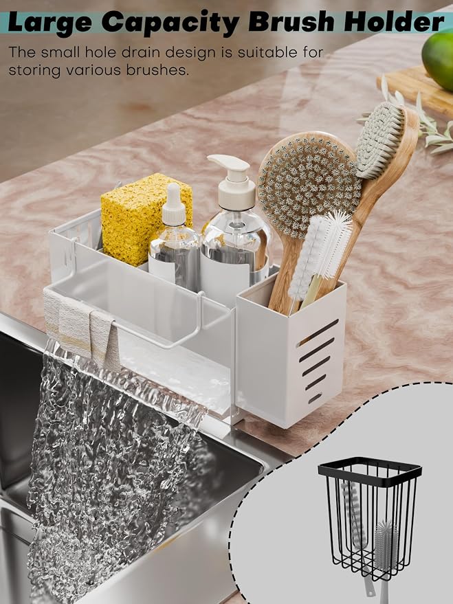 Sponge Holder for Kitchen Sink, Space-Saving Sink Caddy - Image 3