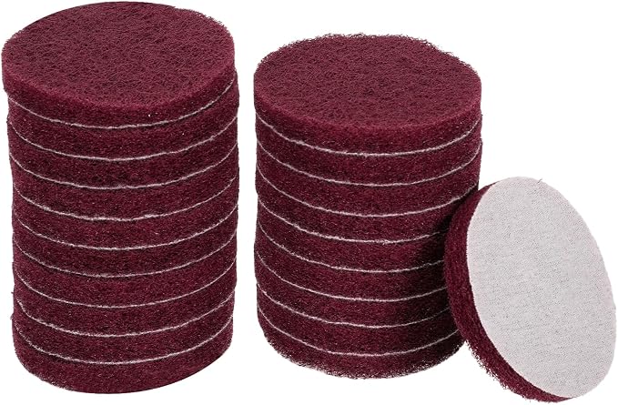 HARFINGTON 20pcs Scrubber Scouring Pads 400 Grits 3 Inch Drill Power Brush Hoop by HARFINGTON