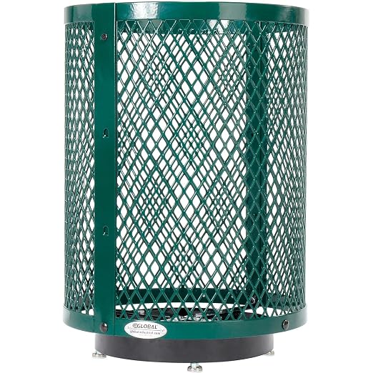 Global Industrial Outdoor Diamond Steel Trash Can - Image 3