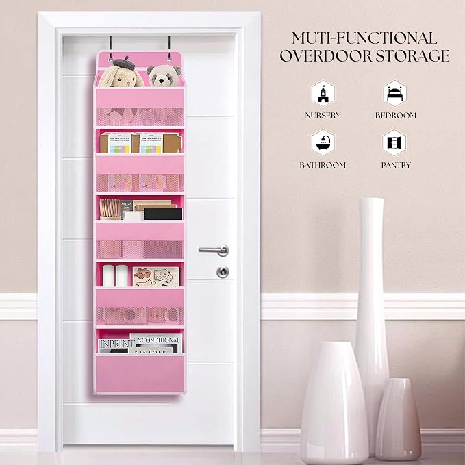 Over Door Organizer with 5 Large Pockets, Heavy Duty Hanging Organizer Storage - Image 3