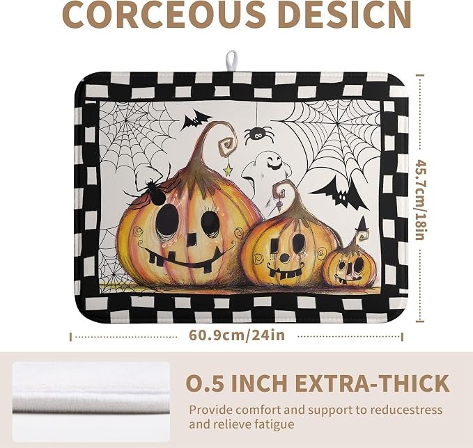 Happy Halloween Fall Pumpkin Dish Drying Mat - Image 2