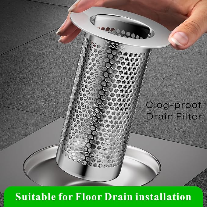 304 Stainless Steel Hair Catcher Floor Drain Bathroom Sink Drain Strainer Drain - Image 5