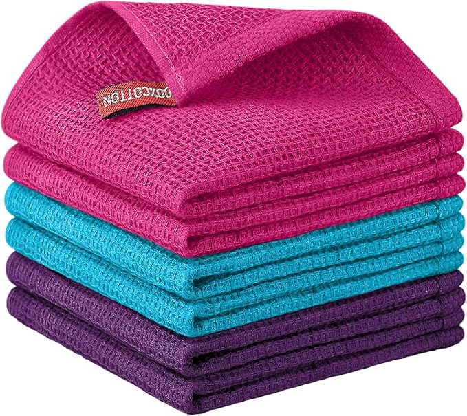 Nialnant 6 Pack Kitchen Towels, 100% Cotton Dish Cloth by Nialnant
