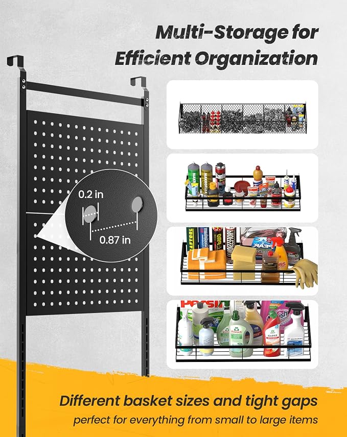 mustry Over The Door Garage Organizer, Behind The Door Storage - Image 2