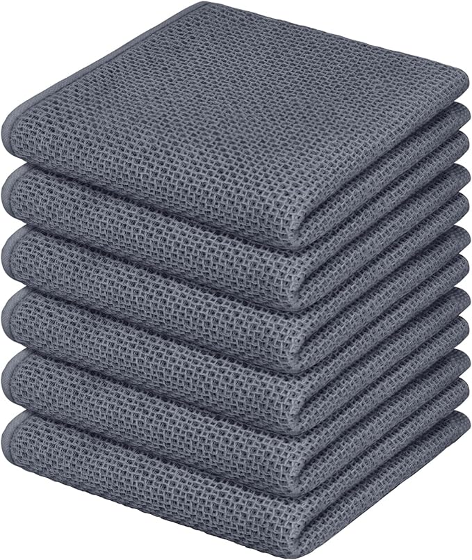 Nialnant 6 Pack Kitchen Towels, Large 100% Cotton Kitchen Hand Towels, Dish by Nialnant