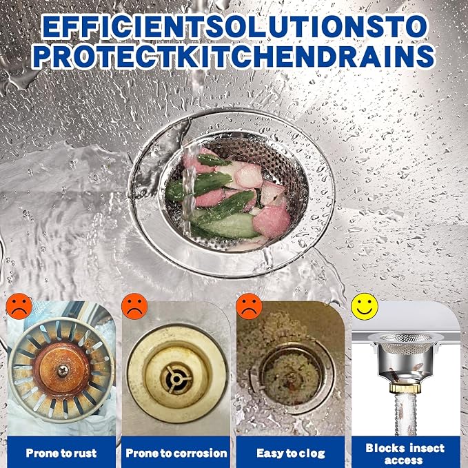 RQYEKDO Kitchen Sink Strainer Stainless Steel - Image 3
