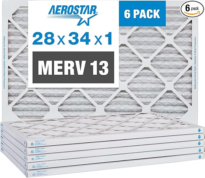 Aerostar 28x34x1 MERV 13-6 Count by AirFiltersDelivered