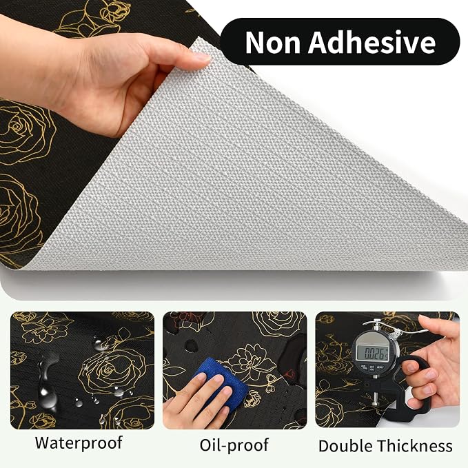 Shelf Liners for Kitchen Cabinets 17.5in x 20FT Non Adhesive Drawer Liner Black - Image 3
